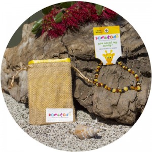 Bambeado班比度宝宝婴儿天然琥珀项链（混合色33cm） 安抚情绪